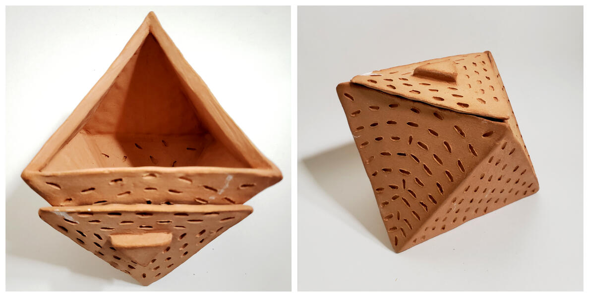 Octahedron (Large, Textured), 2018, earthenware