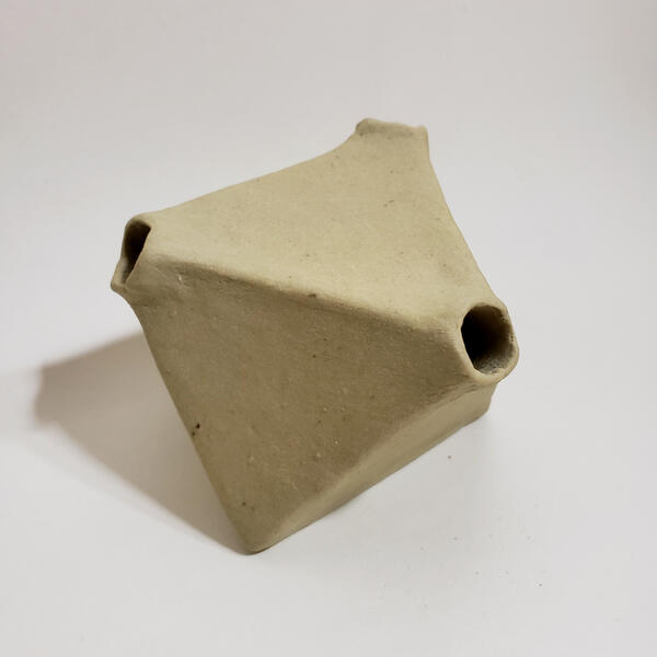Octahedron Bud Vase, 2018, porcelain with copper carbonate