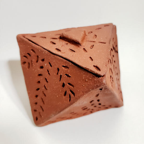 Octahedron (Medium, Textured), 2018, earthenware