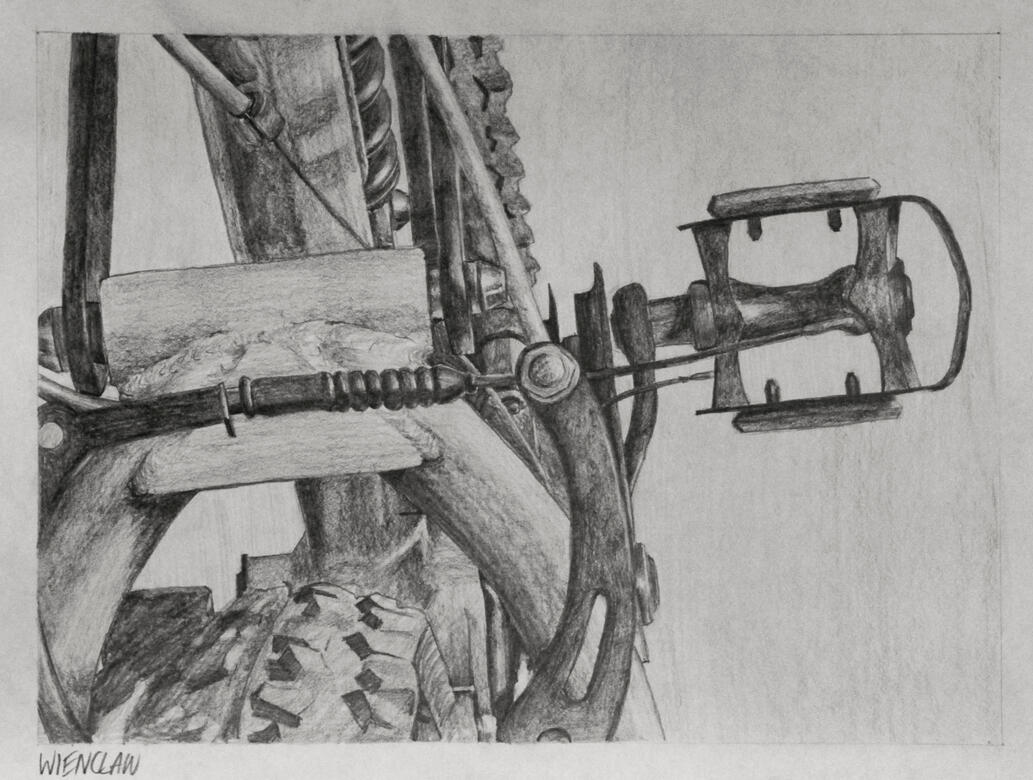 Bicycle Study, 2014, graphite on paper