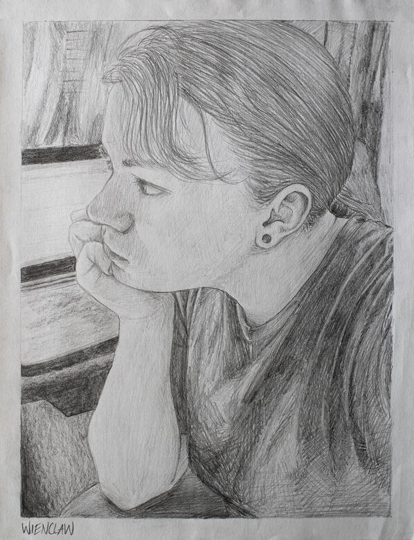 Self-portrait, 2014, graphite on paper