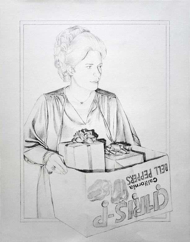 Mary, 2020, graphite on paper