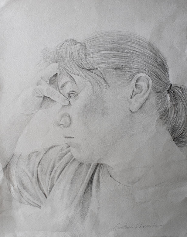 Self-portrait, 2016, graphite on paper