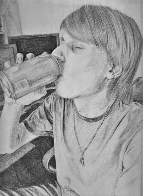 Sip, 2015, graphite on paper