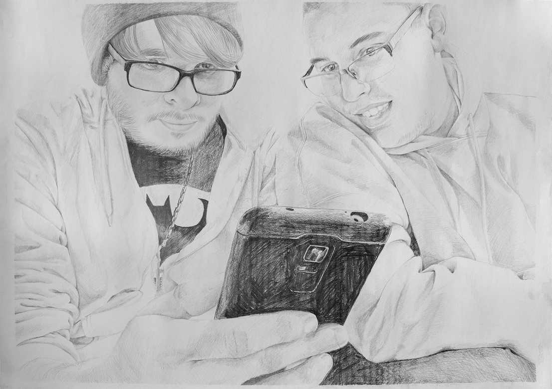 John & RJ (SCCC Capstone), 2017, graphite on paper